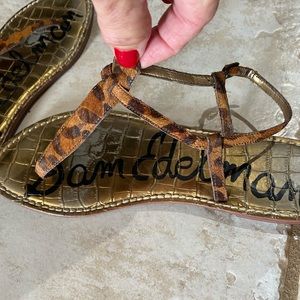 Leopard calf hide sandal. Good condition